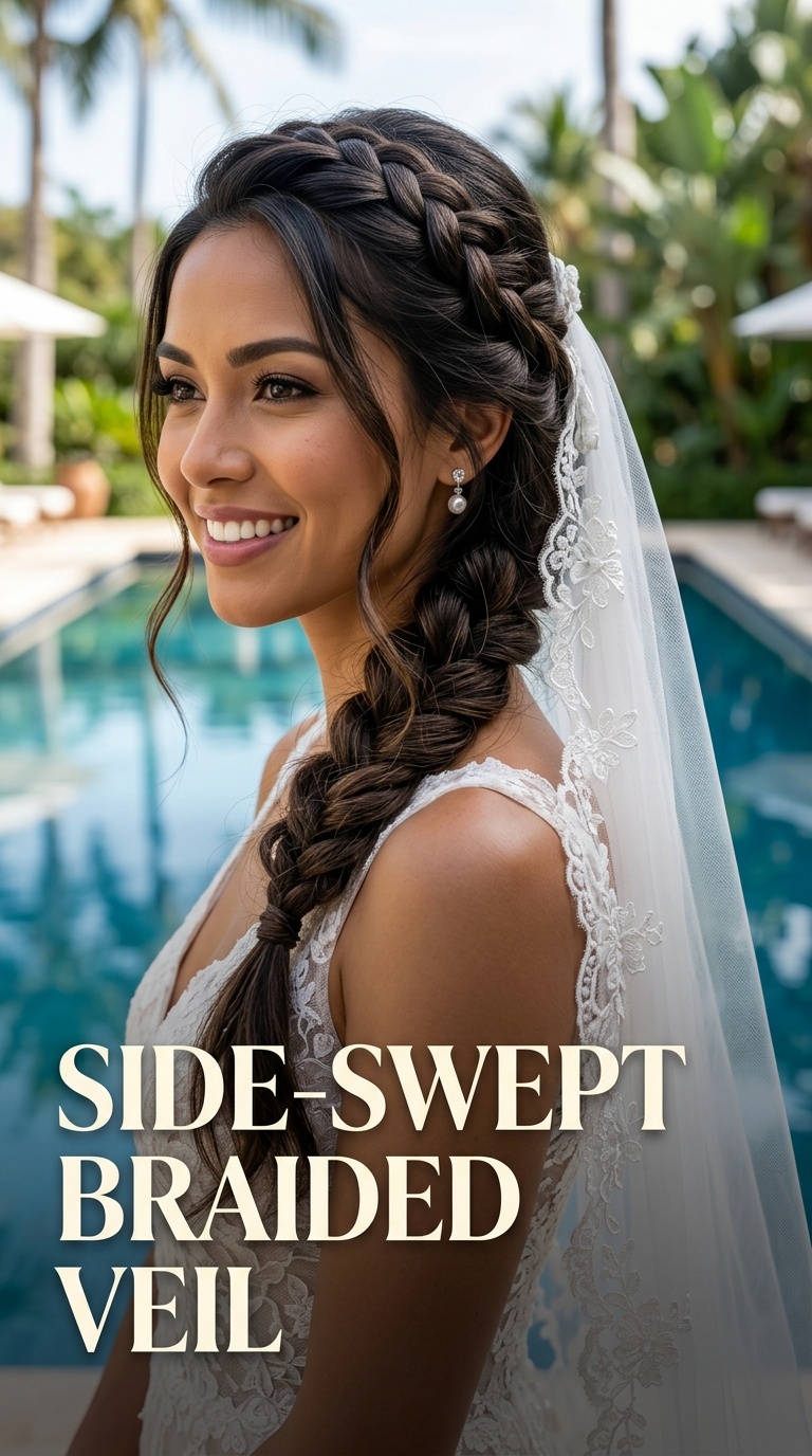 Side-Swept Braided Veil