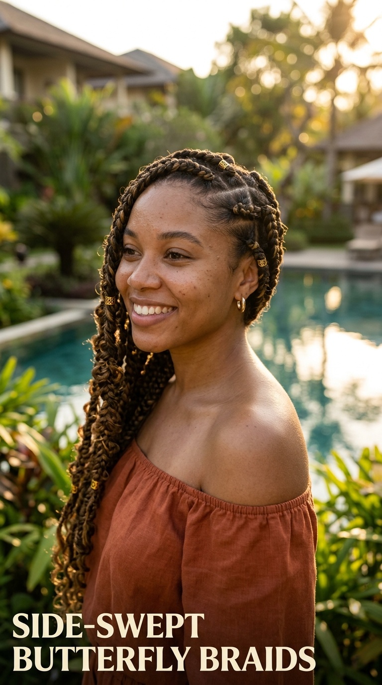 Side-Swept Butterfly Braids