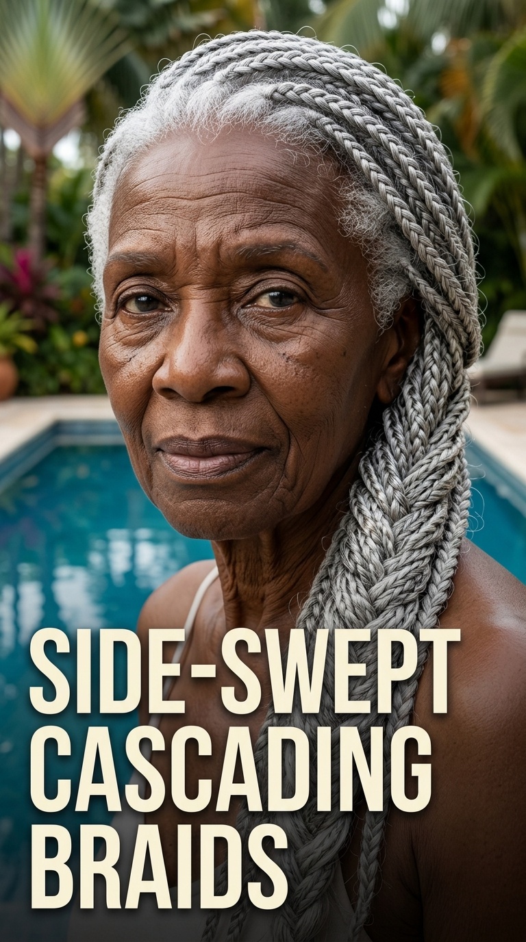 Side-Swept Cascading Braids