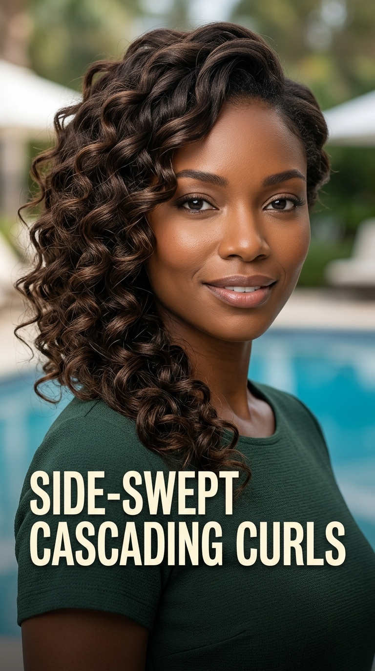 Side-Swept Cascading Curls