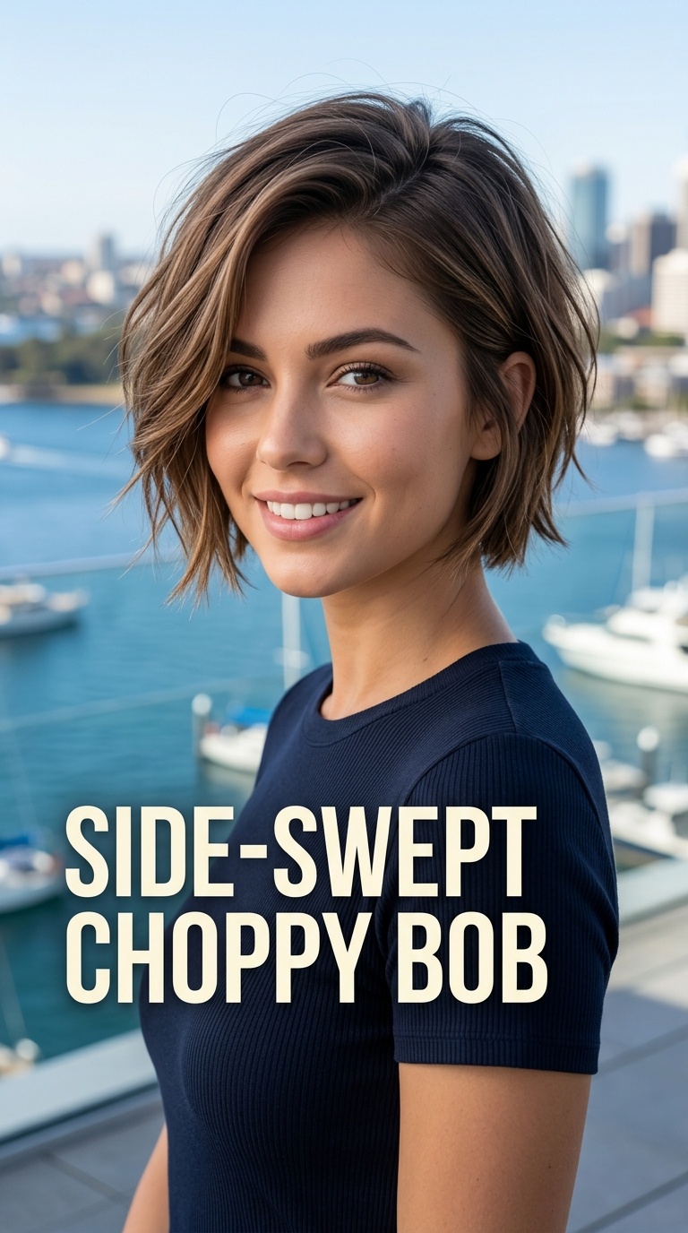 Side-Swept Choppy Bob