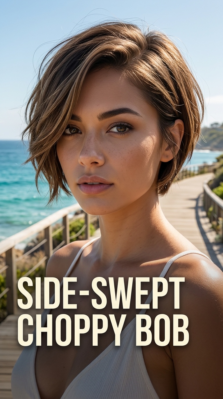 Side-Swept Choppy Bob
