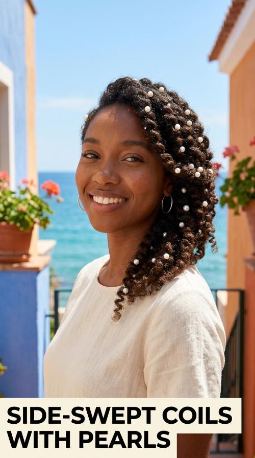 Side-Swept Coils with Pearls