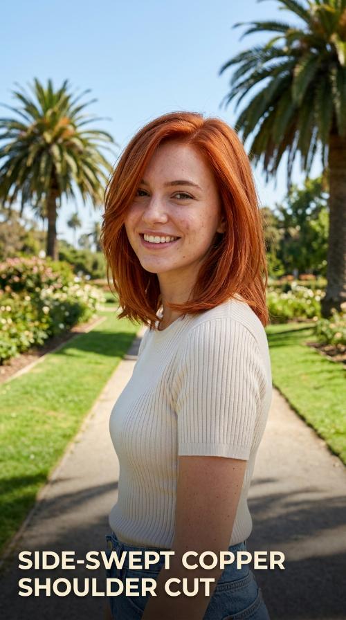 Side-Swept Copper Shoulder Cut