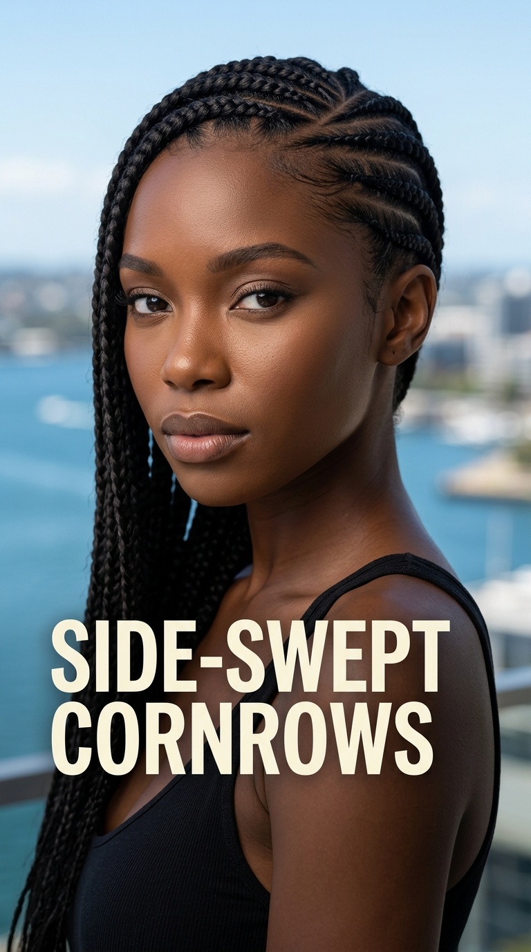 Side-Swept Cornrows
