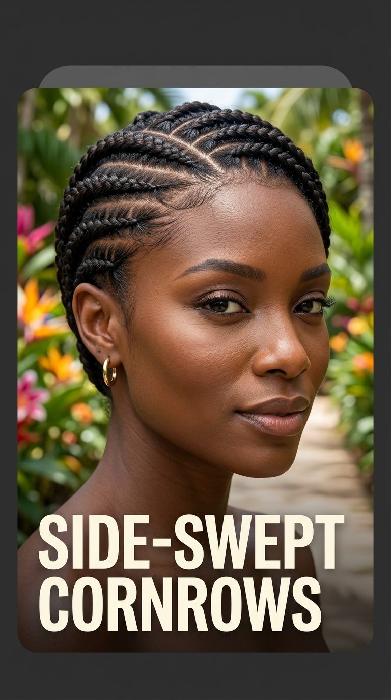 Side-Swept Cornrows