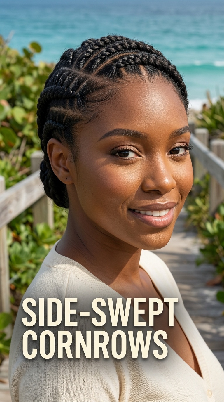 Side-Swept Cornrows