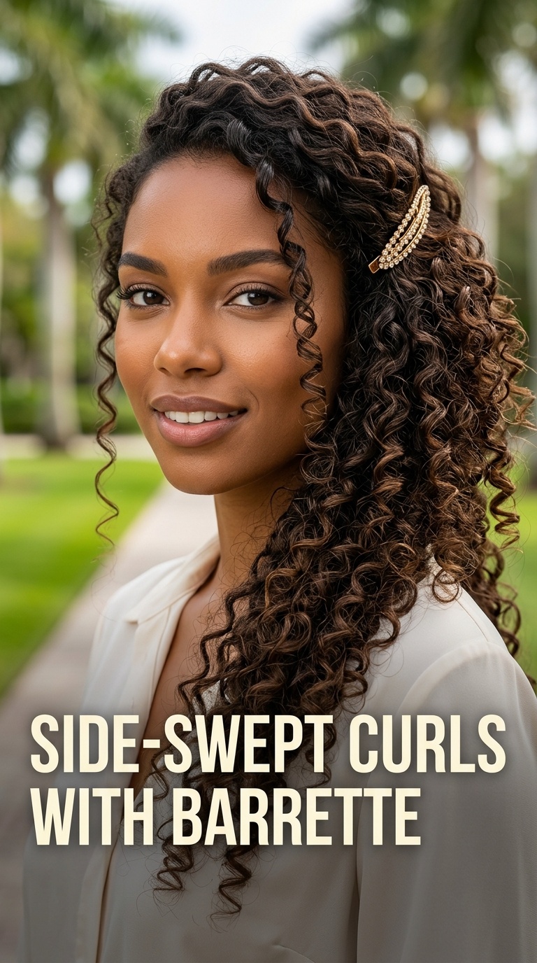 Side-Swept Curls with Barrette