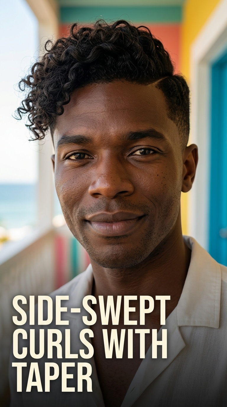 Side-Swept Curls with Taper