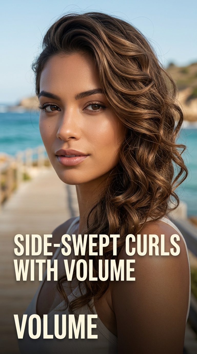 Side-Swept Curls with Volume
