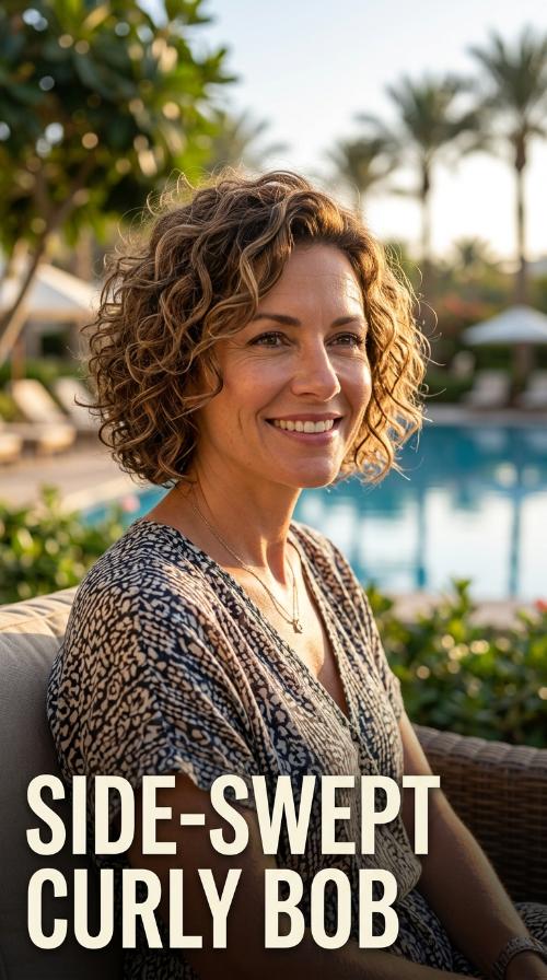 Side-Swept Curly Bob