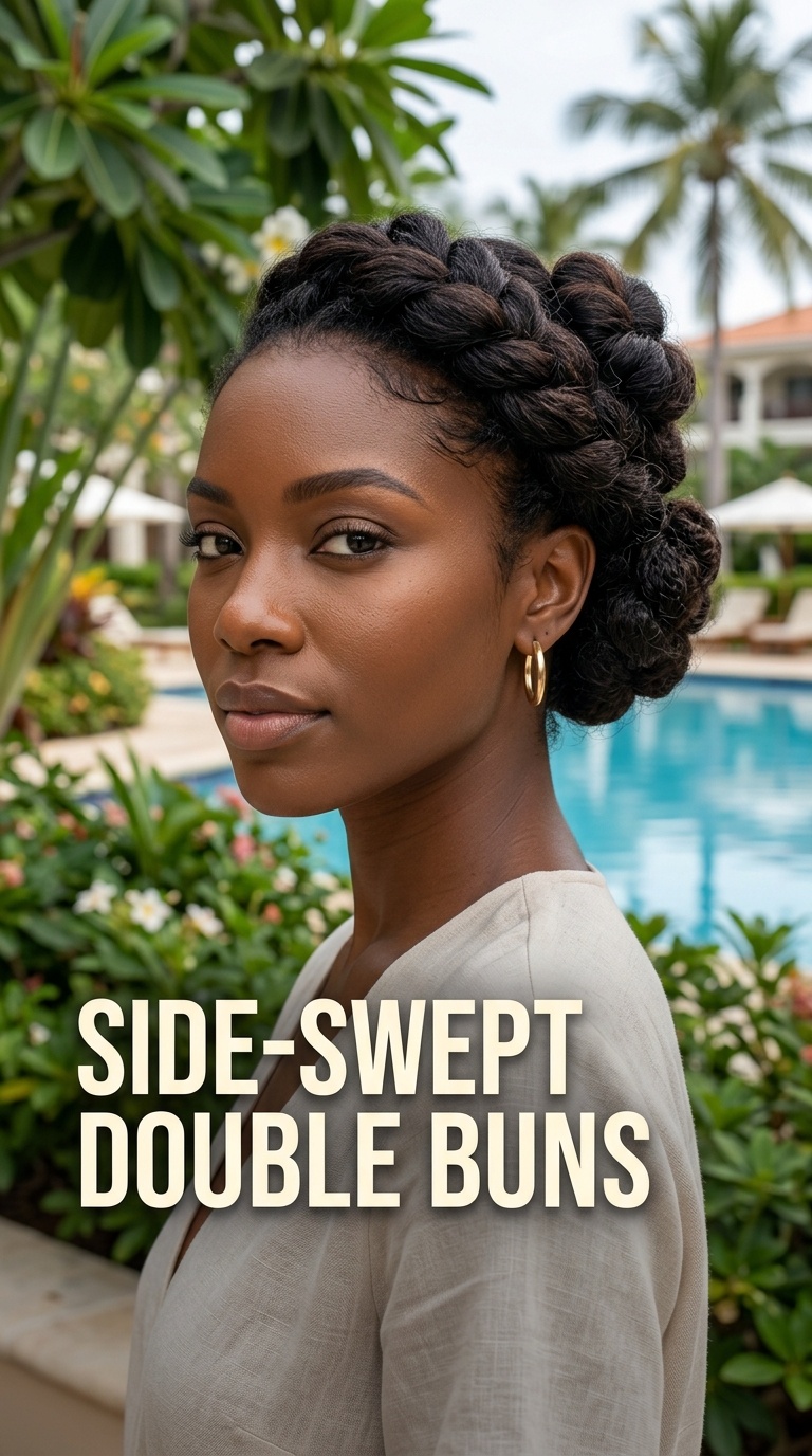 Side-Swept Double Buns
