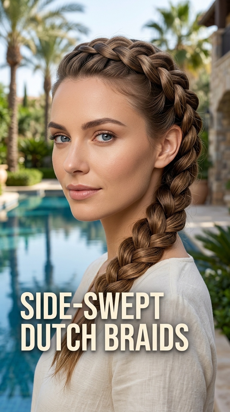 Side-Swept Dutch Braids