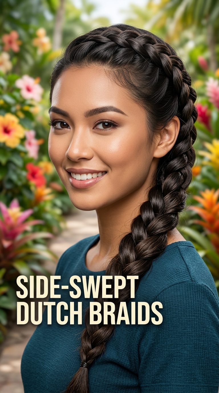 Side-Swept Dutch Braids