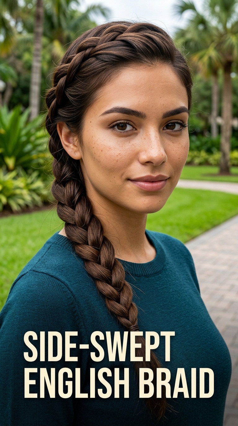 Side-Swept English Braid