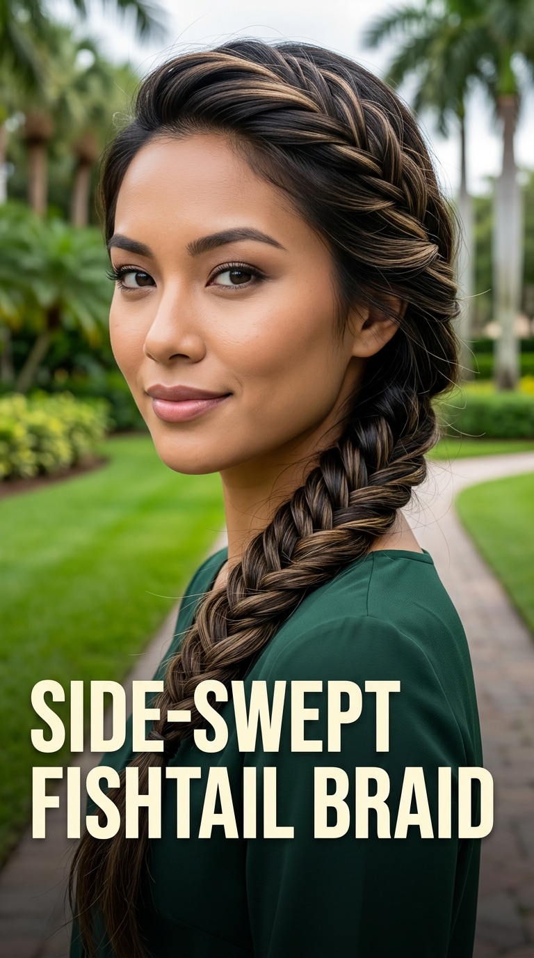 Side-Swept Fishtail Braid