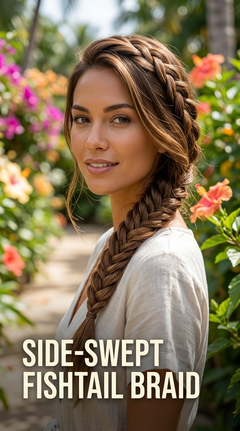 Side-Swept Fishtail Braid