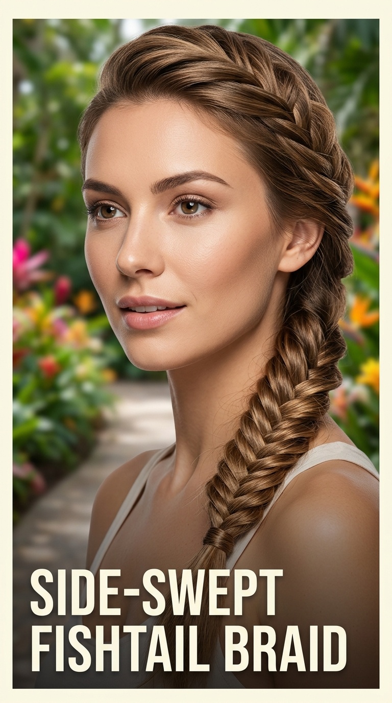 Side-Swept Fishtail Braid