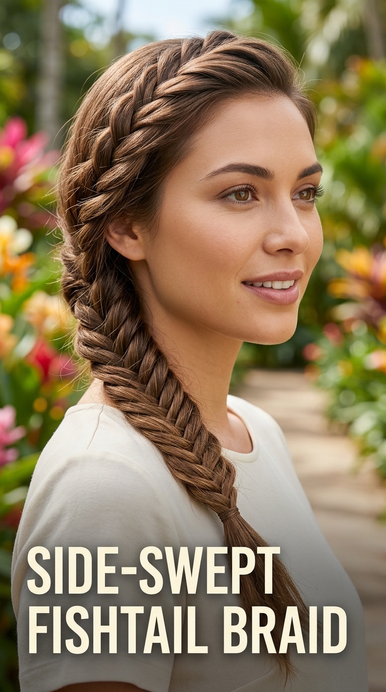 Side-Swept Fishtail Braid