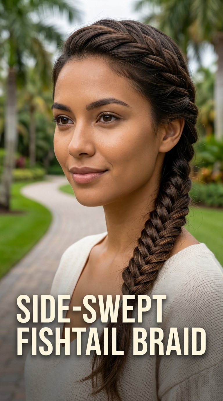 Side-Swept Fishtail Braid