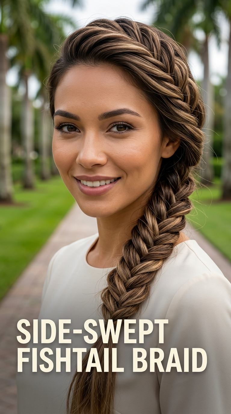 Side-Swept Fishtail Braid