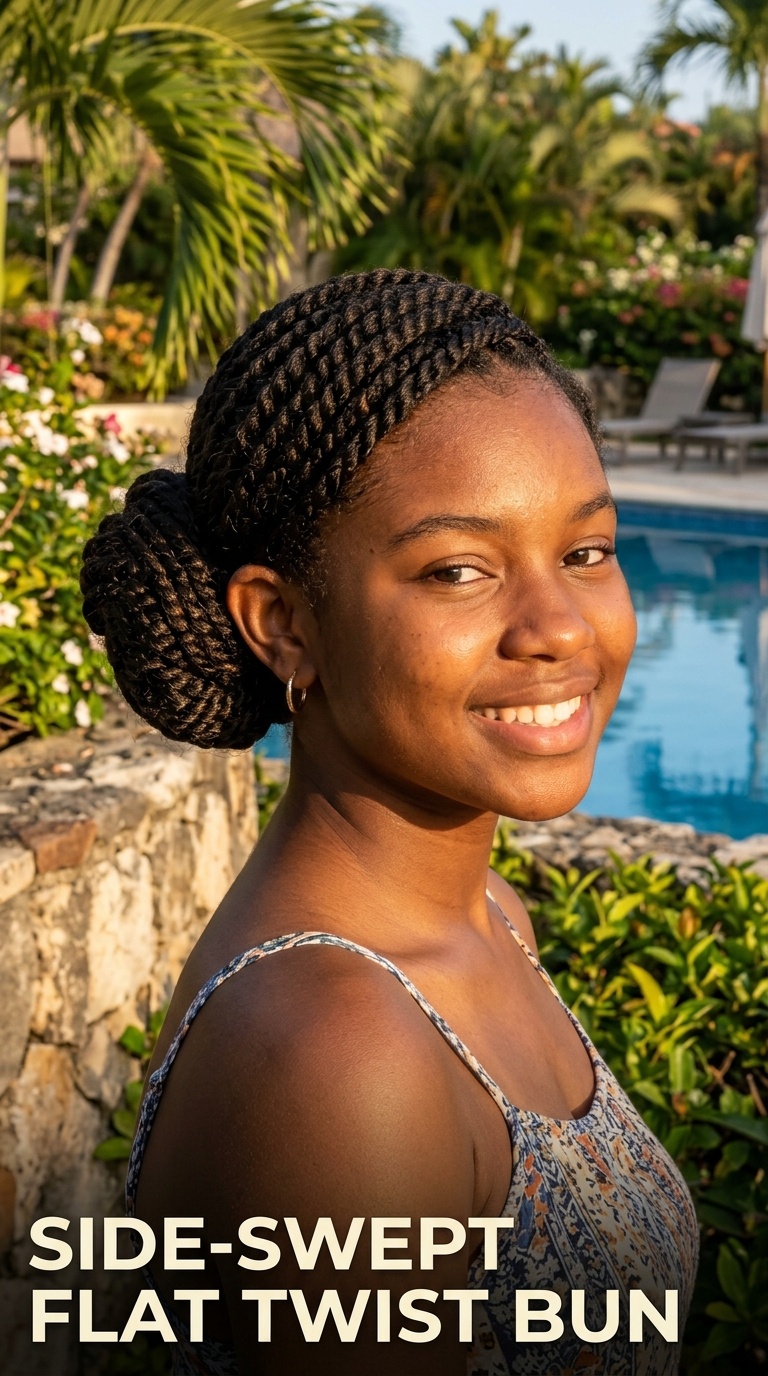 Side-Swept Flat Twist Bun