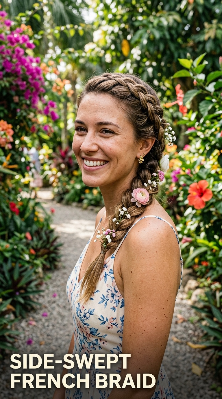 Side-Swept French Braid