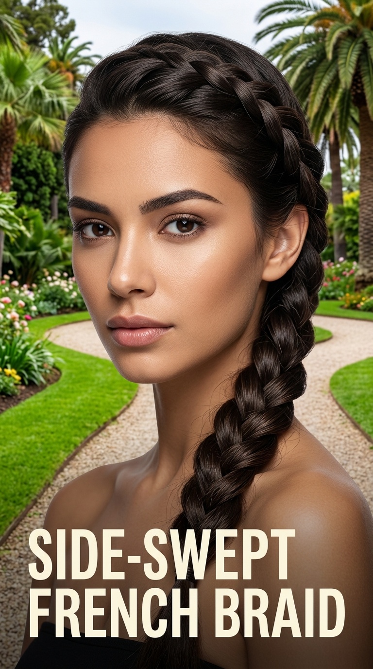 Side-Swept French Braid