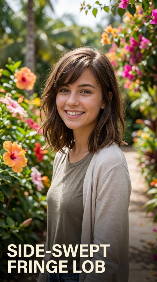 Side-Swept Fringe Lob