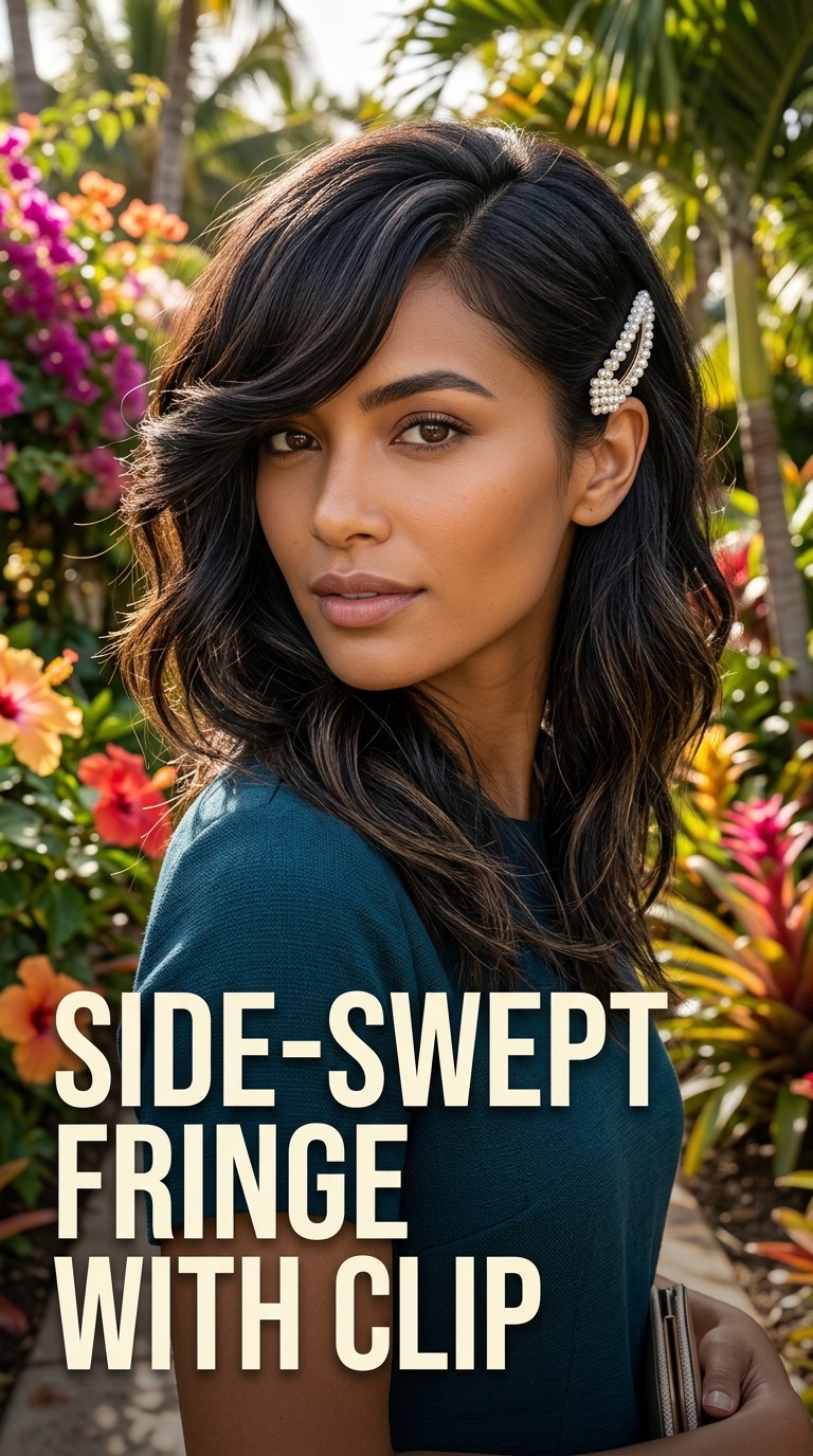 Side-Swept Fringe with Clip