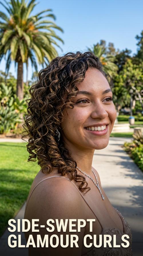 Side-Swept Glamour Curls