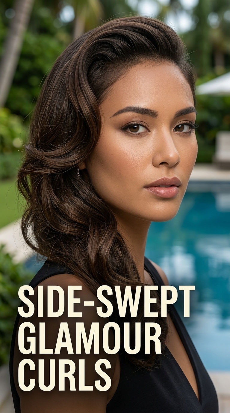 Side-Swept Glamour Curls