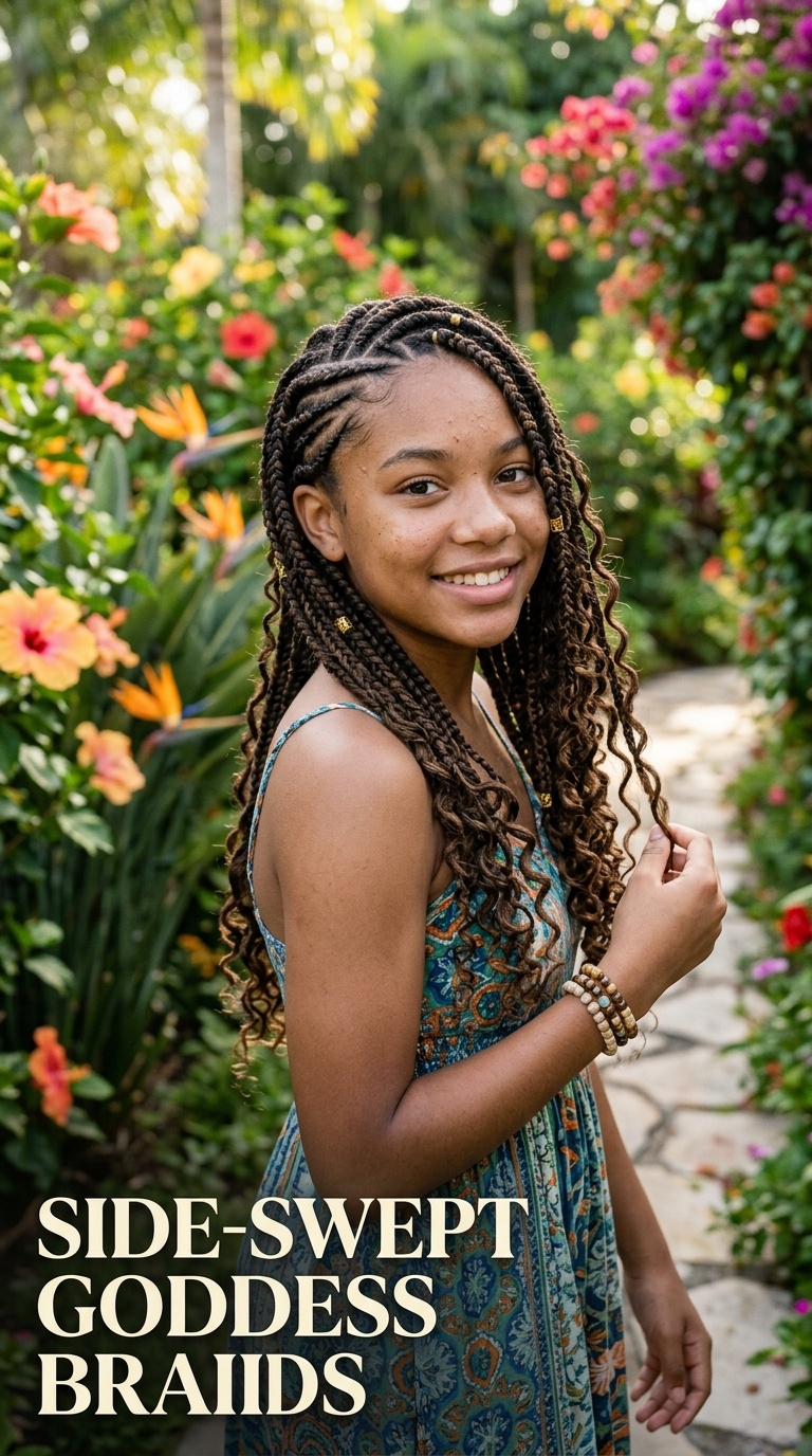 Side-Swept Goddess Braids