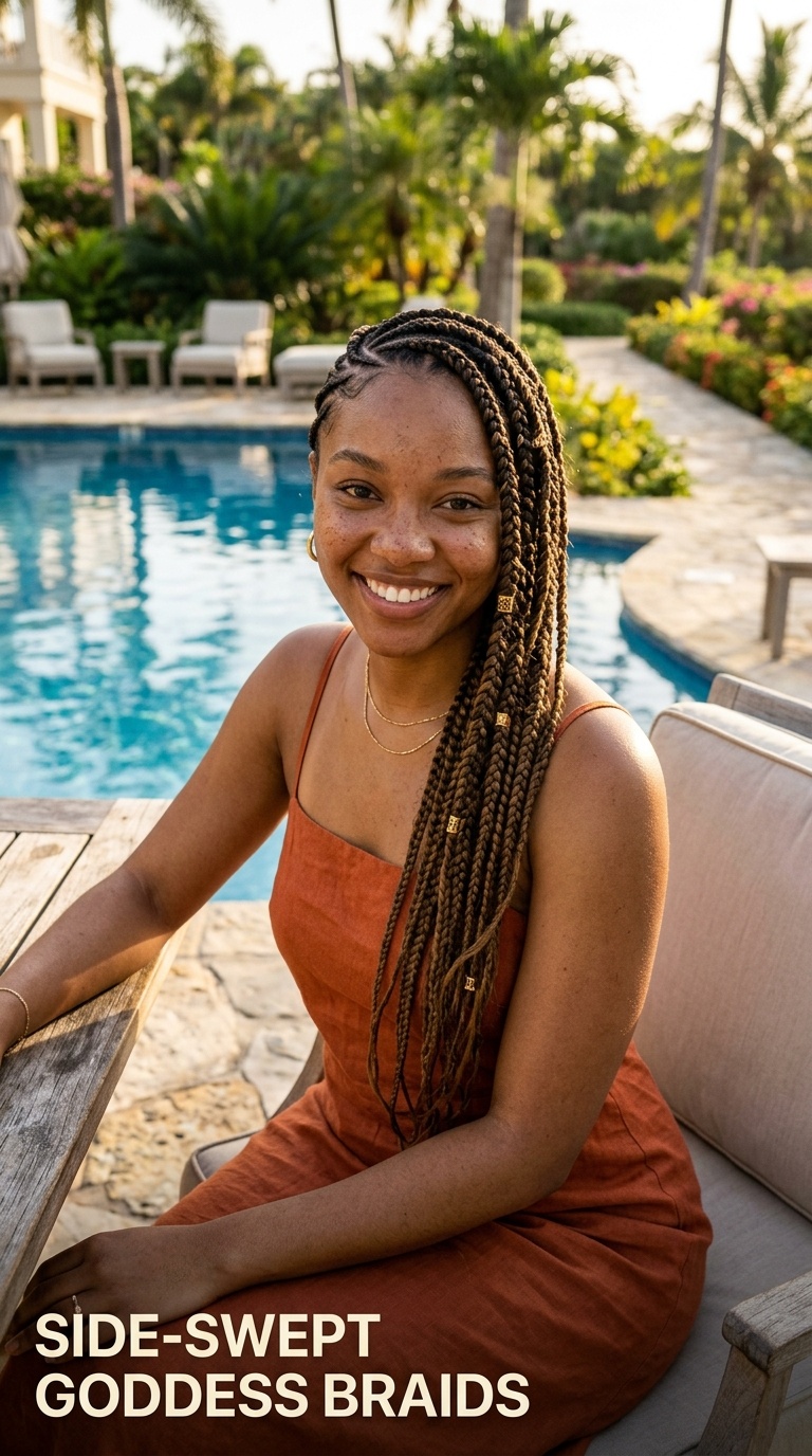 Side-Swept Goddess Braids