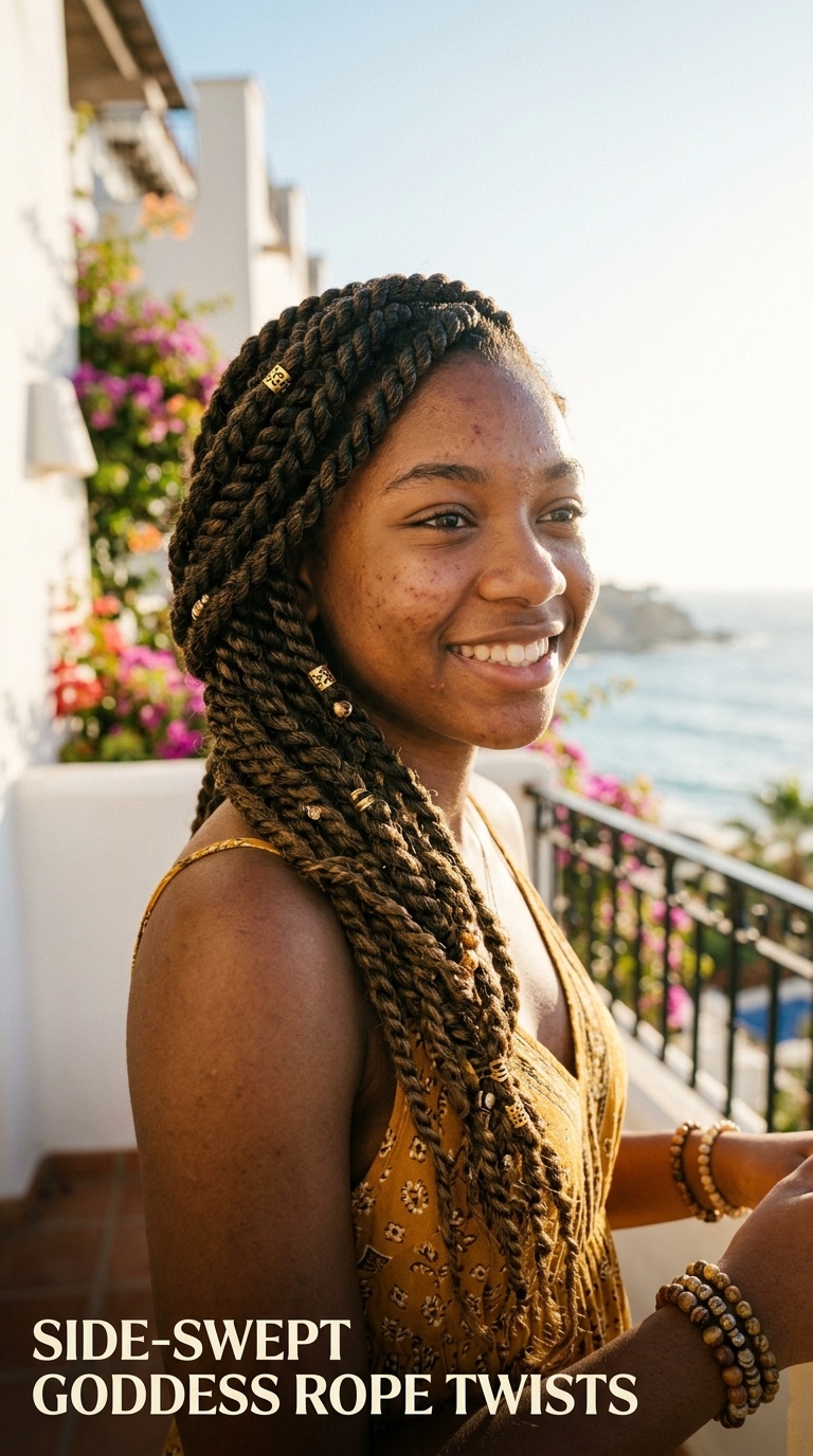 Side-Swept Goddess Rope Twists