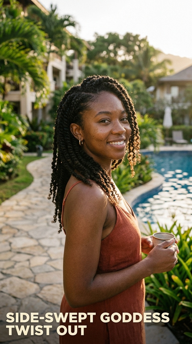 Side-Swept Goddess Twist Out