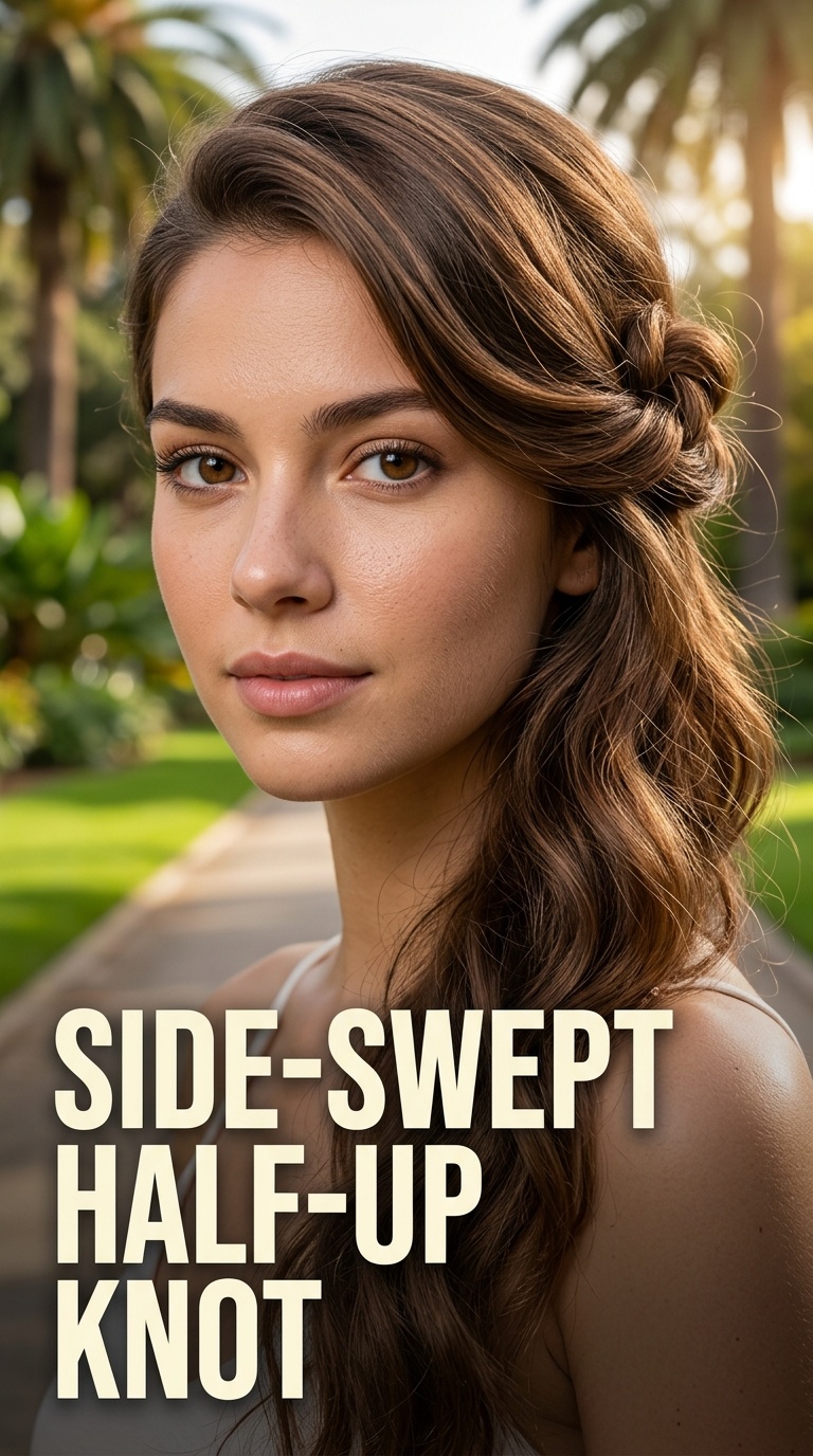 Side-Swept Half-Up Knot