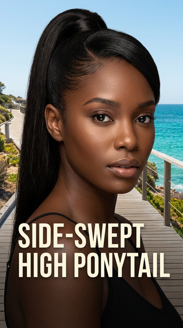Side-Swept High Ponytail