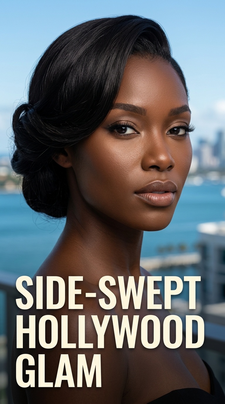 Side-Swept Hollywood Glam
