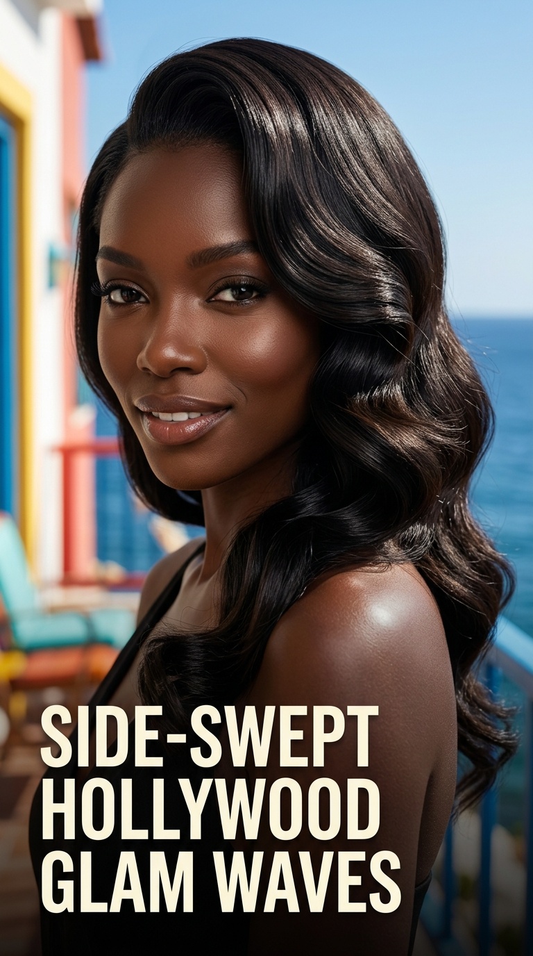 Side-Swept Hollywood Glam Waves