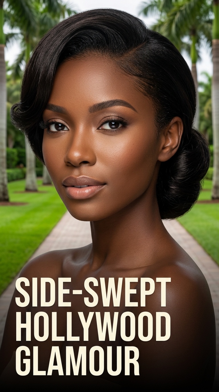 Side-Swept Hollywood Glamour