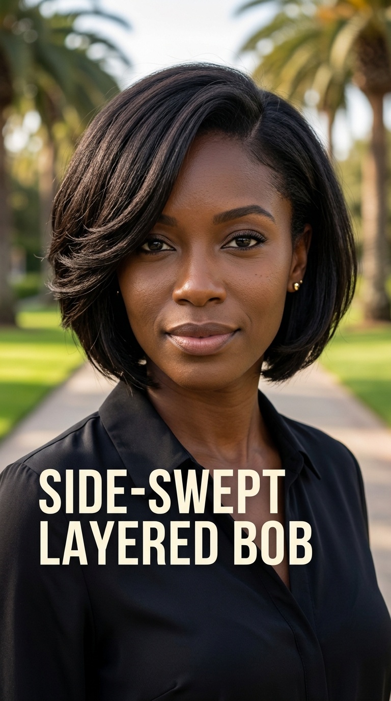 Side-Swept Layered Bob