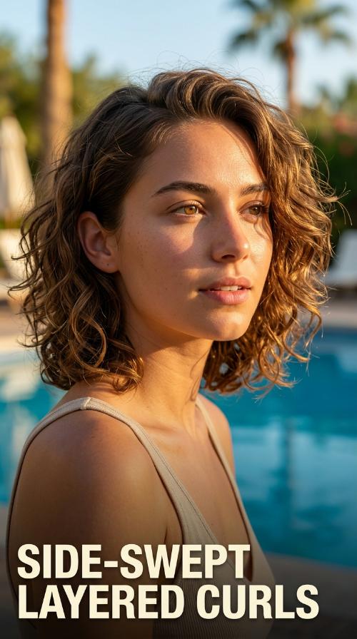 Side-Swept Layered Curls