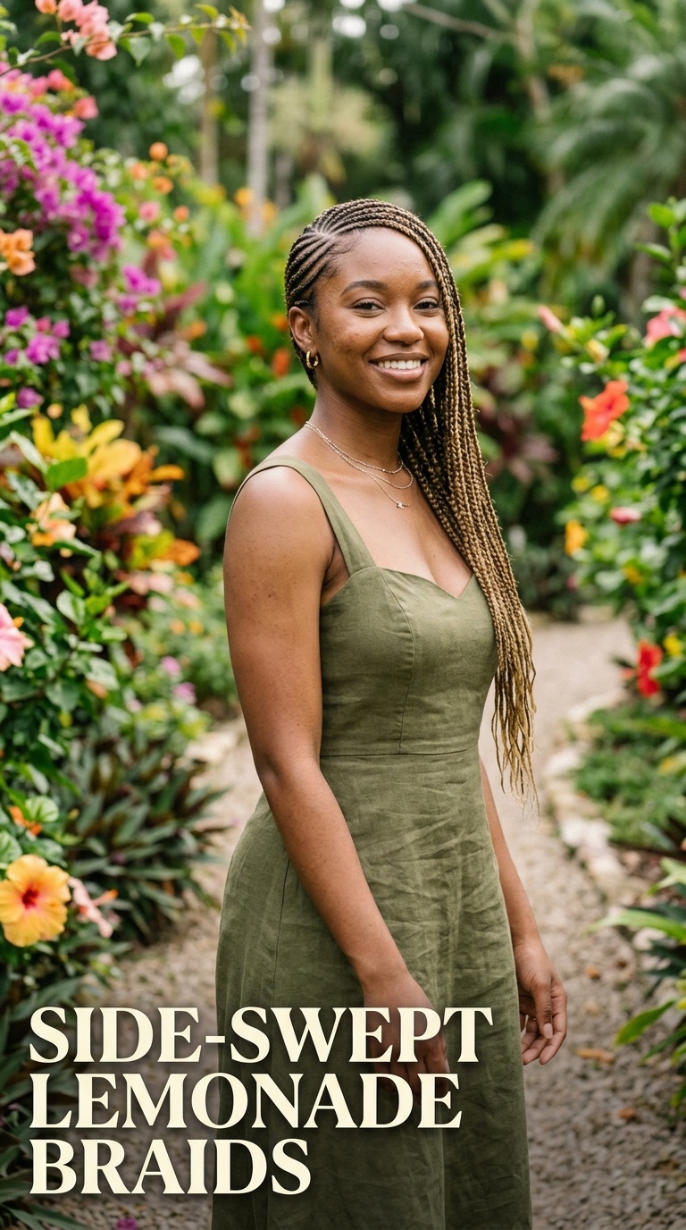 Side-Swept Lemonade Braids