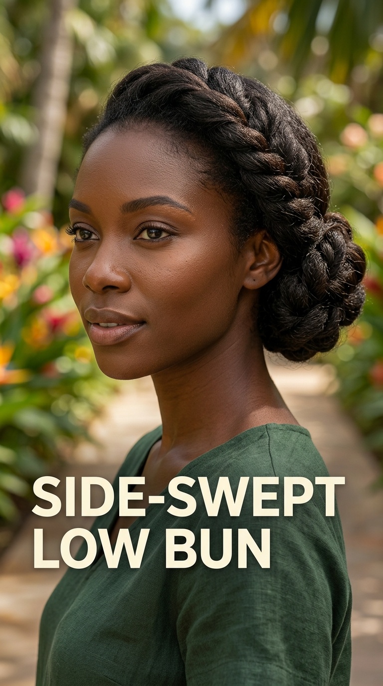 Side-Swept Low Bun