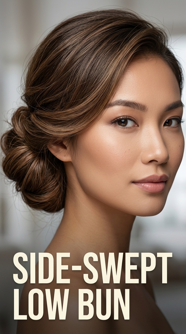 Side-Swept Low Bun