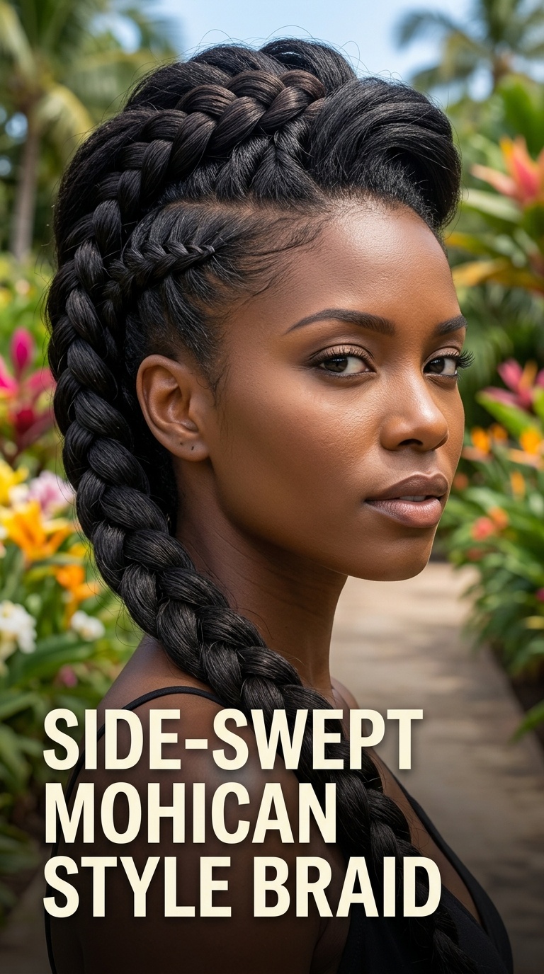 Side-Swept Mohican Style Braid