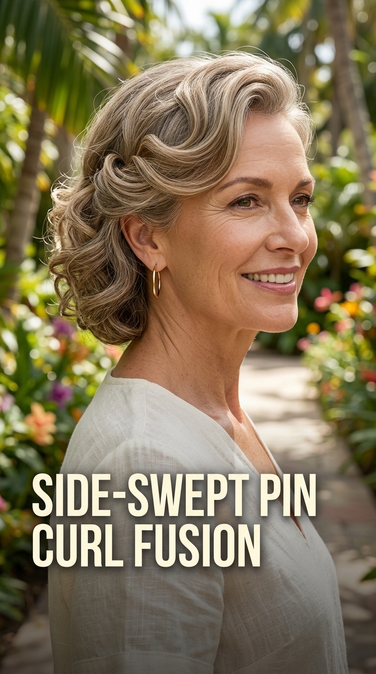 Side-Swept Pin Curl Fusion