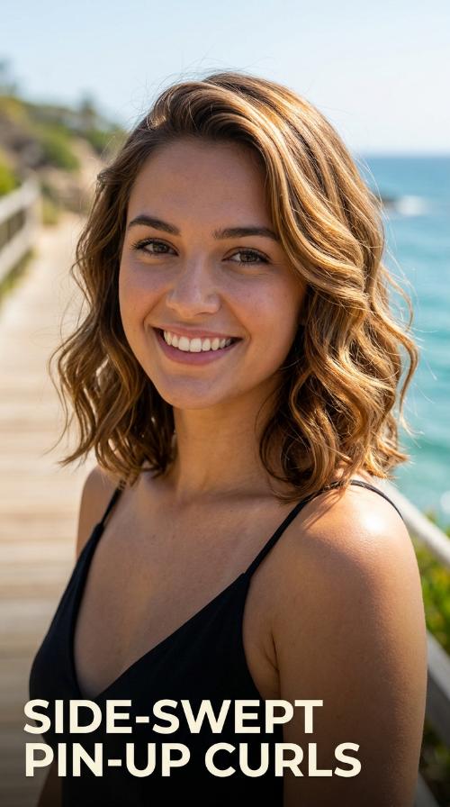 Side-Swept Pin-Up Curls