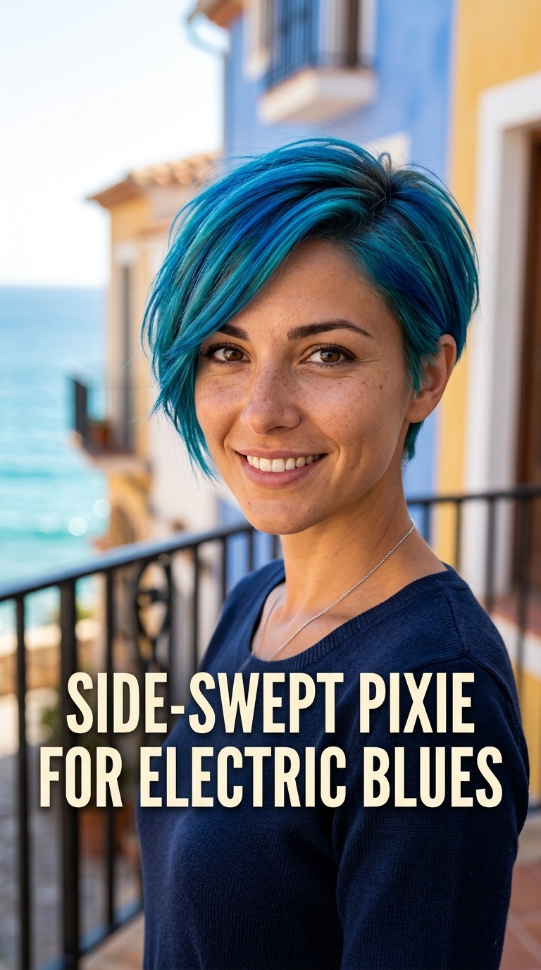 Side-Swept Pixie for Electric Blues